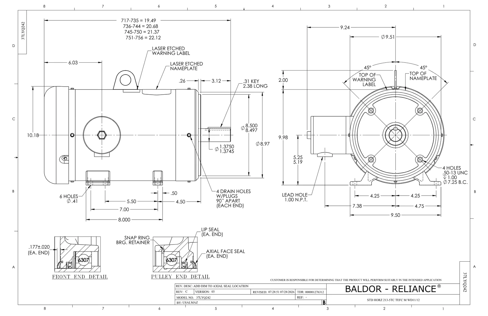 Baldor CFSWDM3710T-5E