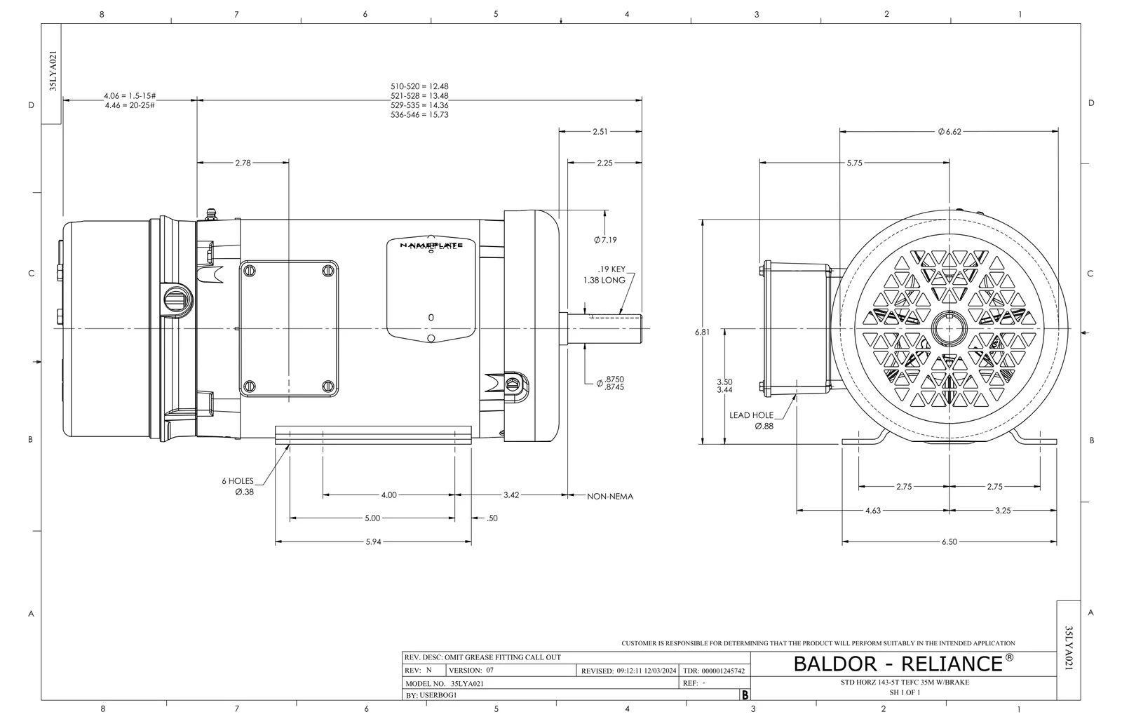 Baldor EBM3558TY