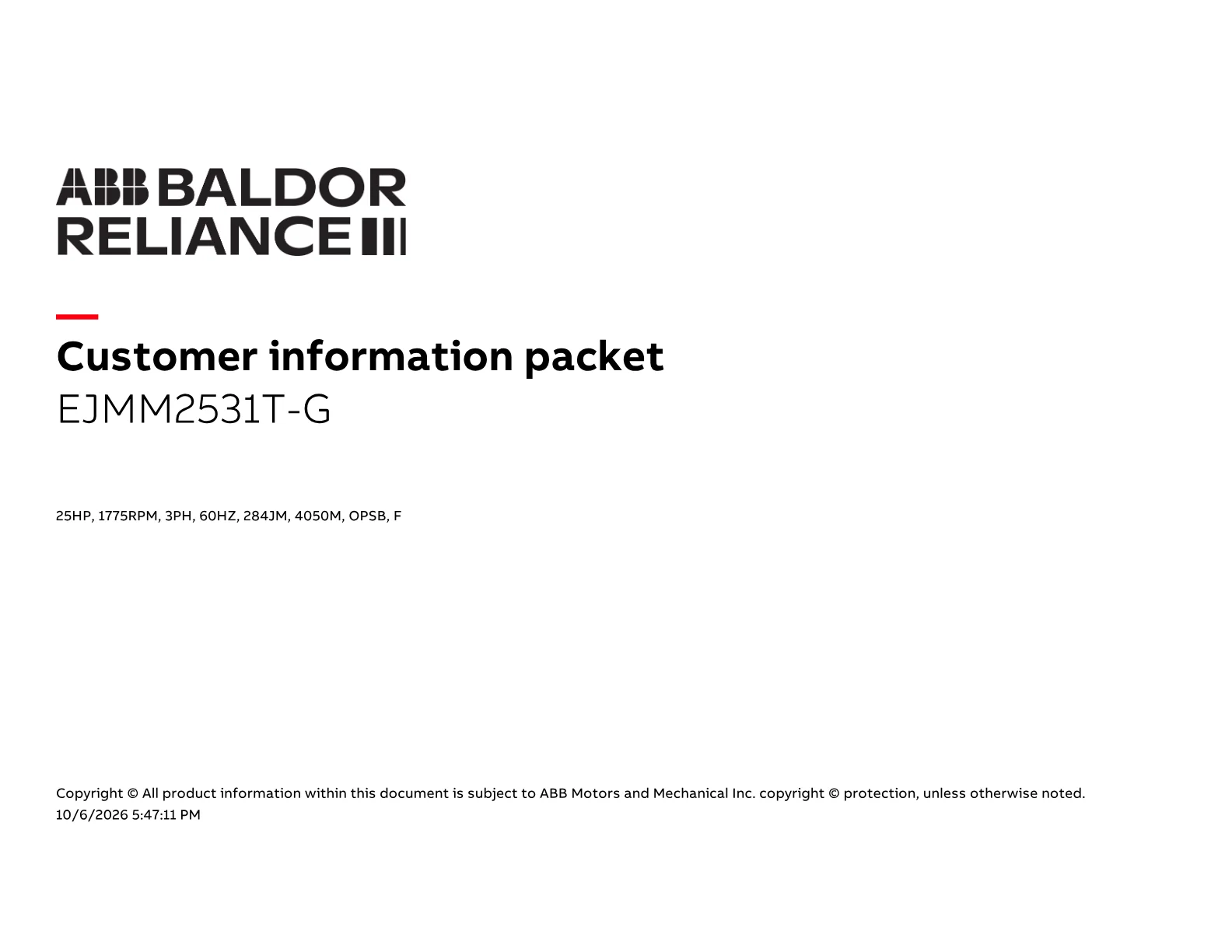 Baldor EJMM2531T-G