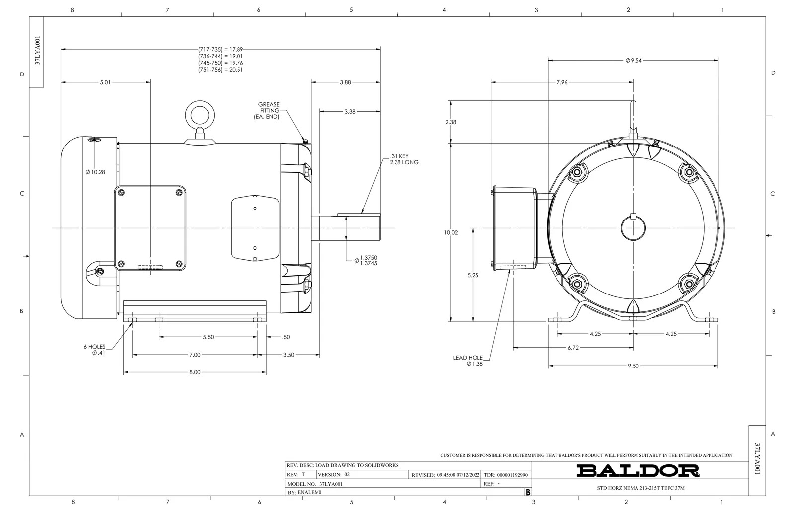 Baldor EM3709T-58