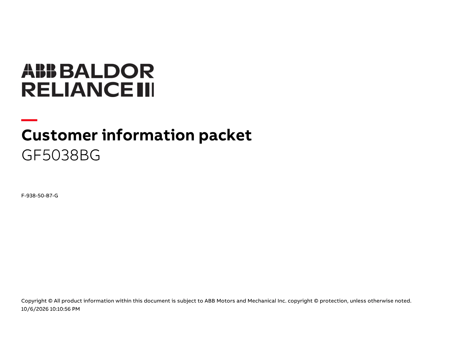 Baldor GF5038BG