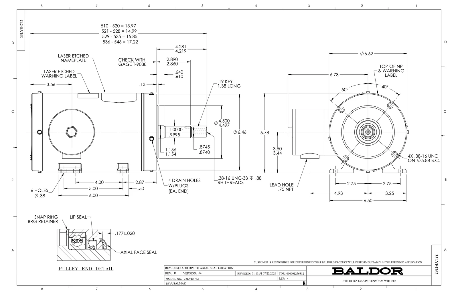 Baldor JMFSWDM3546T-E