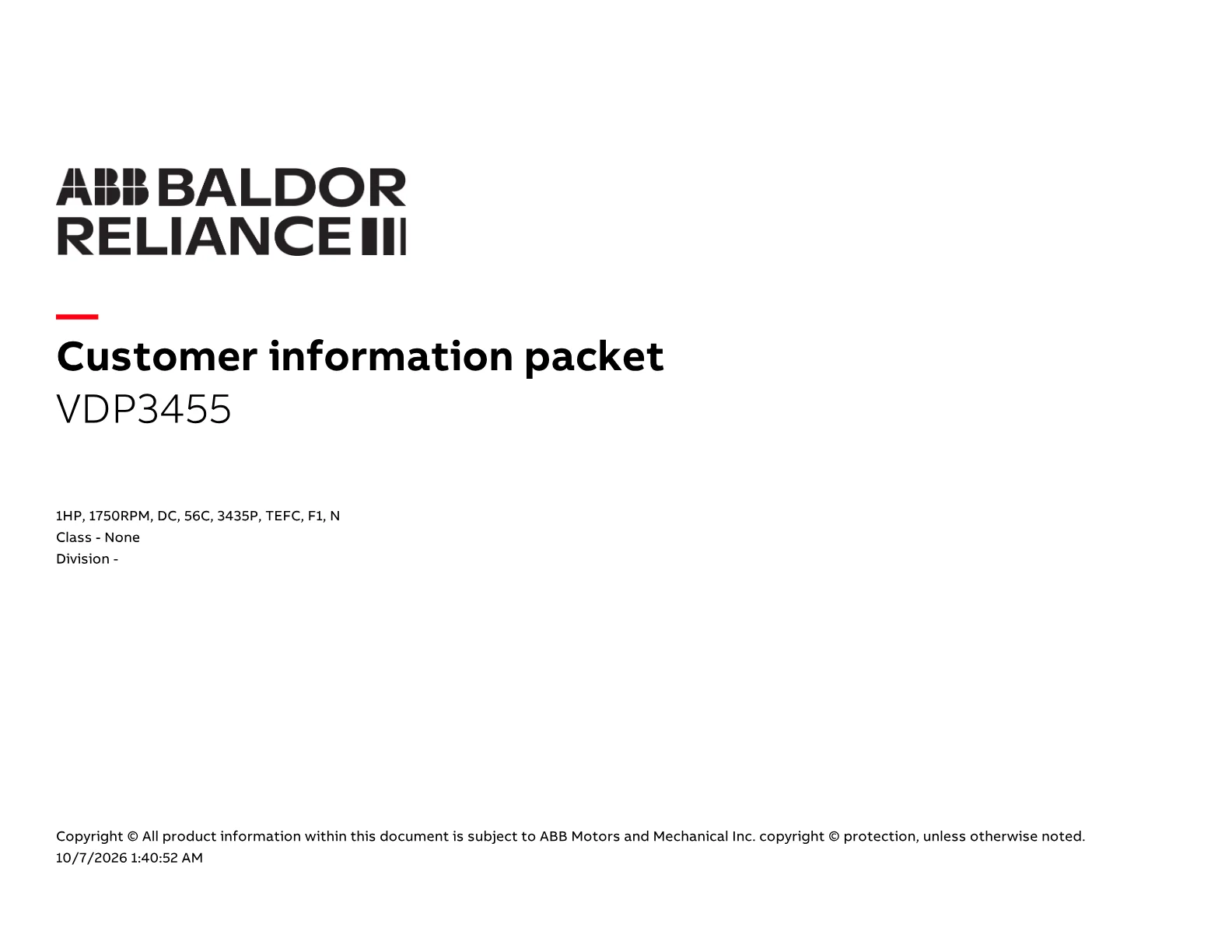 Baldor VDP3455