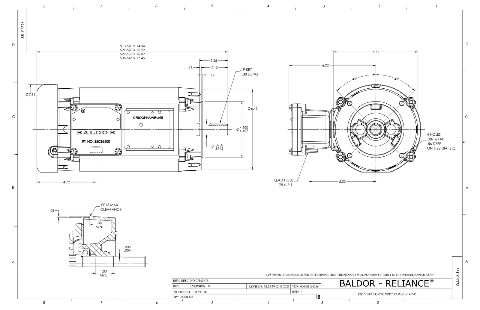 Baldor VEM7075T
