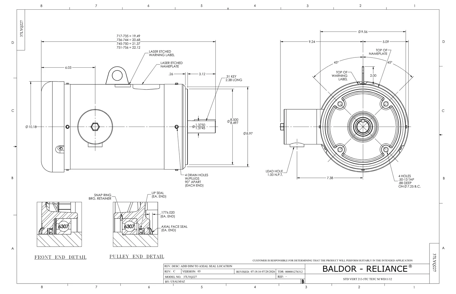 Baldor VFSWDM3714T-5E