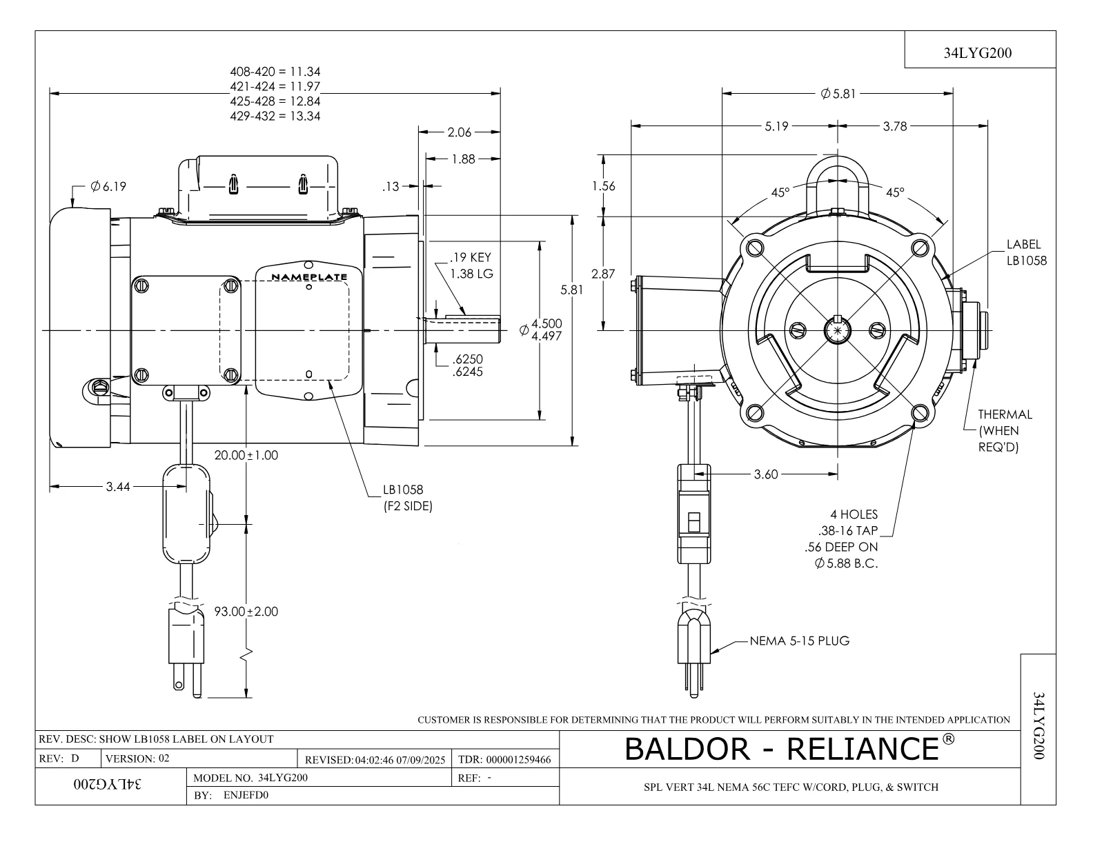 Baldor VL3503CNF