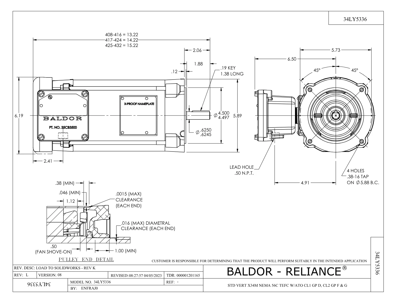 Baldor VXM050342A