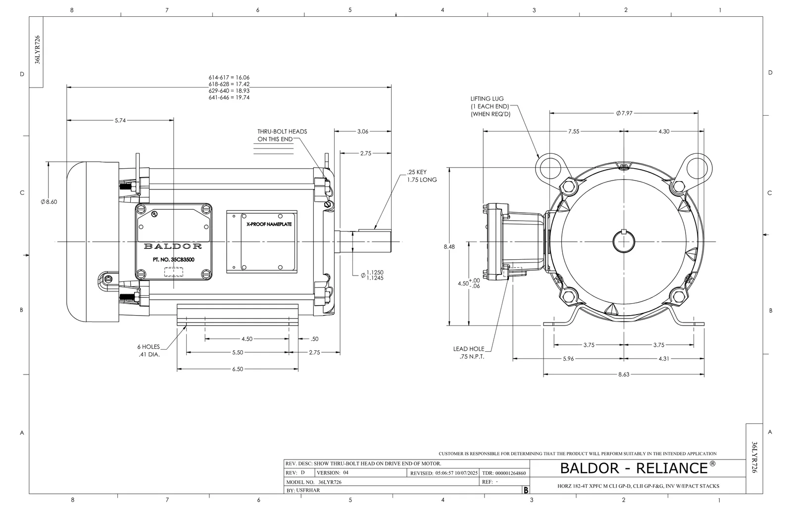 Baldor XM181562T