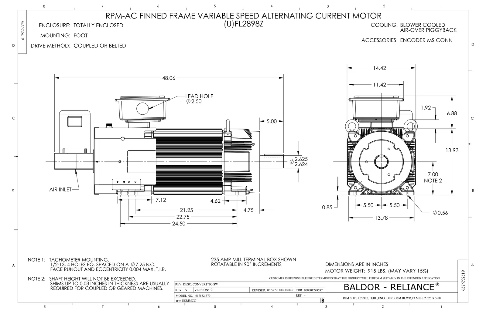 Baldor ZDBRPM281254