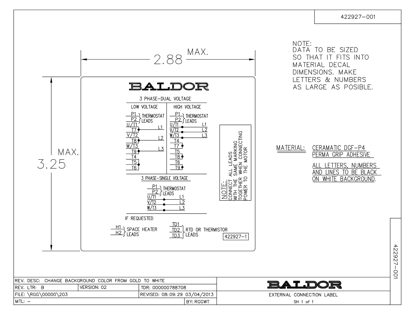 Baldor ZDNRPM18054C