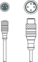 Leuze K-DS M8A-M12A-4P-0,3m-PVC