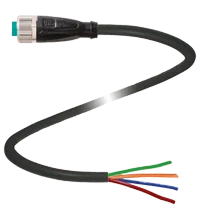 Pepperl+Fuchs V19-G-BK1M-PVC-U-YSTE Female cordset single-ended M12 straight A-coded, 8-pin, PVC cable 4-core black, UL approved