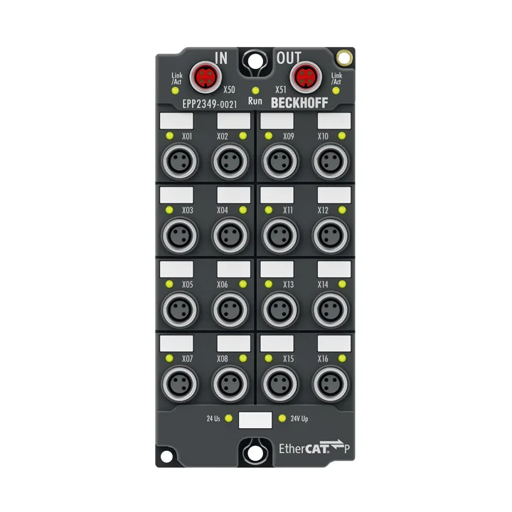 Beckhoff EPP2349-0021 EtherCAT P Box, 16-channel digital combi, 24 V DC, 10 µs, 05 A, M8