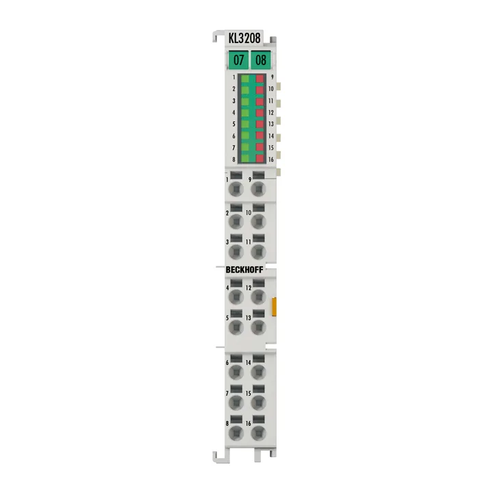 Beckhoff KL3208-0010 Bus Terminal, 8-channel analog input, temperature, RTD (Pt1000, NTC), 16 bit