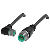 Pepperl+Fuchs V31-WM-BK15M-PVC-U-V1-G Cordset M8 socket angled to M12 plug straight A-coded, 4-pin, PVC cable black, UL approved