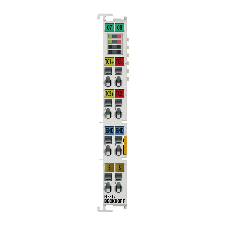Beckhoff EL3312 EtherCAT Terminal, 2-channel analog input, temperature, thermocouple, 16 bit