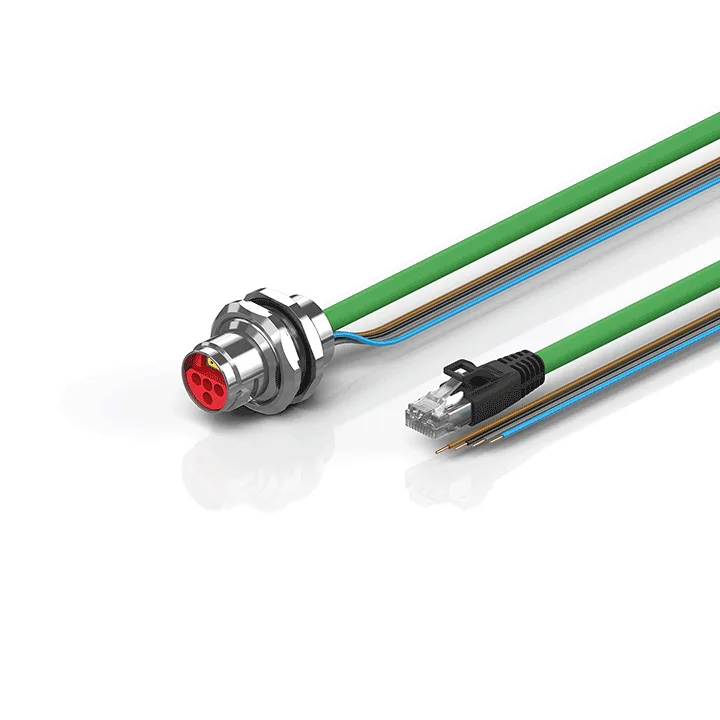 Beckhoff ZK7224-AP00-Axxx B17, ENP cable, PUR, 4 x 15 mm² + (1 x 4 x AWG22), drag-chain suitable, key 1 (2 x 24 V DC)