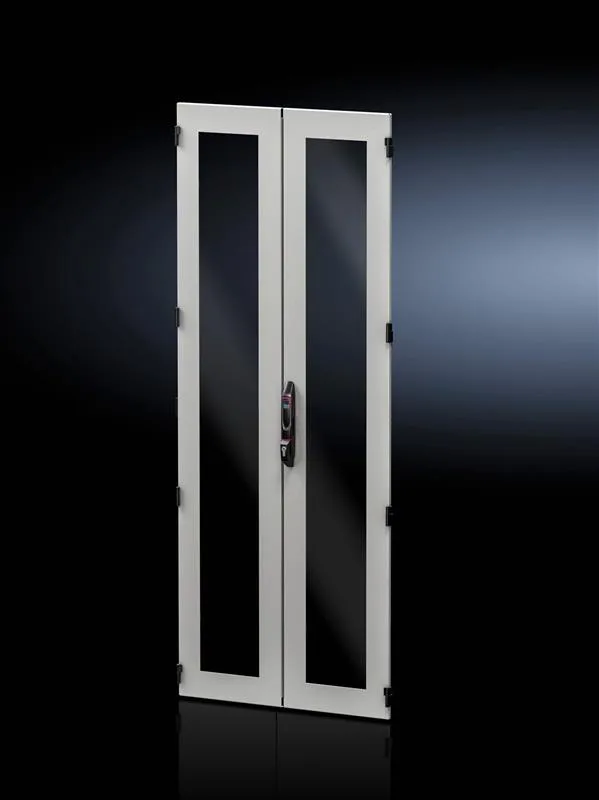 Rittal DK 5301.438 Sheet steel glazed door, vertically divided for VX IT, to replace existing doors With underlaid viewing panel and 4-point locking rod For enclosure width 800 mm, for enclosure height 2,200 mm