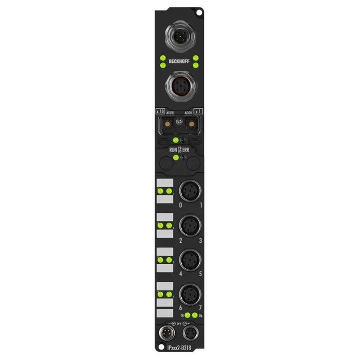 Beckhoff IP2322-B310 Fieldbus Box, 4-channel digital input + 4-channel digital output, PROFIBUS, 24 V DC, 3 ms, 2 A, M12