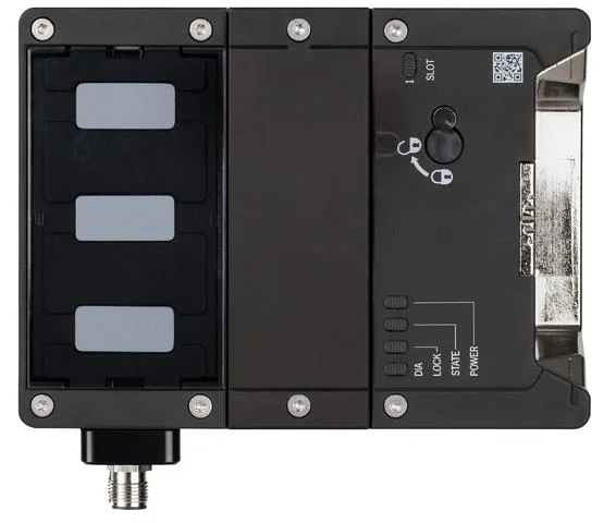 Euchner MGB2-L1-BP-U-XA4S9-OY-R-166103 Locking module MGB2-L1-BP (2 x M12, open-circuit current principle, door hinge on right)