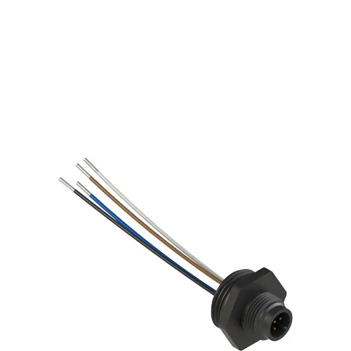 Pizzato VF CNP5MM M12 plastic male wired connector, 5 poles, for M20 threads