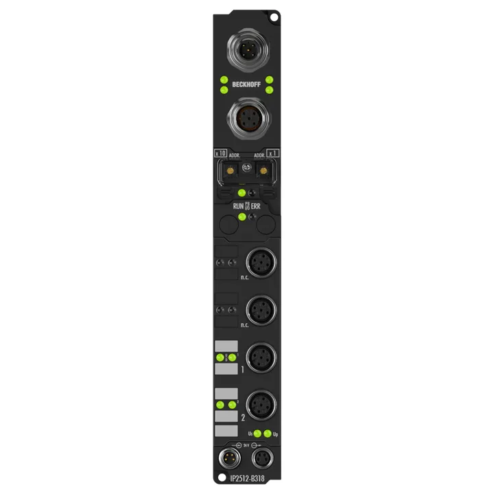 Beckhoff IP2512-B310 Fieldbus Box, 2-channel PWM output, PROFIBUS, 24 V DC, 25 A, M12