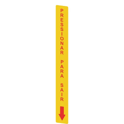 Pizzato VF AP-A1AGR09 Yellow adhesive in PC, rectangular 300x32 mm, red writing "PRESSIONAR PARA SAIR"