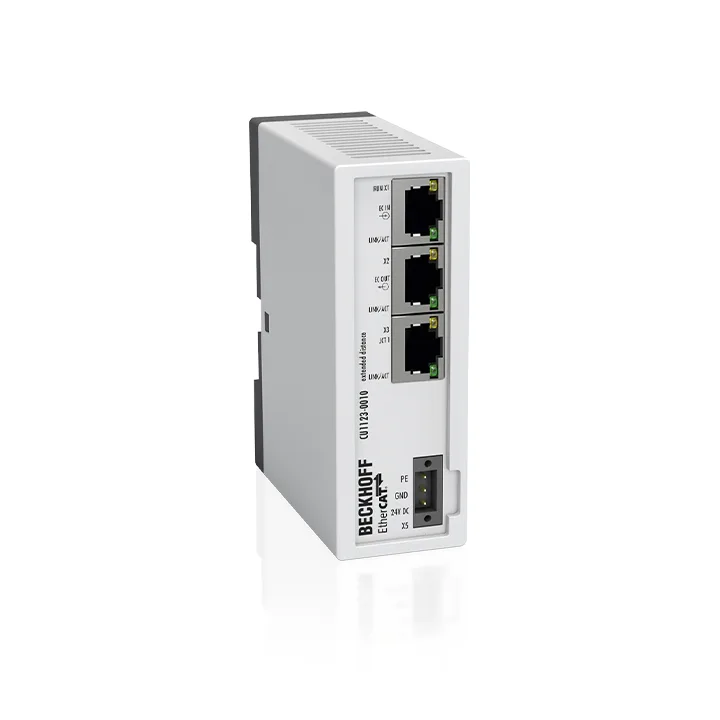 Beckhoff CU1123-0010 Infrastructure, 3-port junction, EtherCAT, 100 Mbit/s, 24 V DC, RJ45, Extended Distance