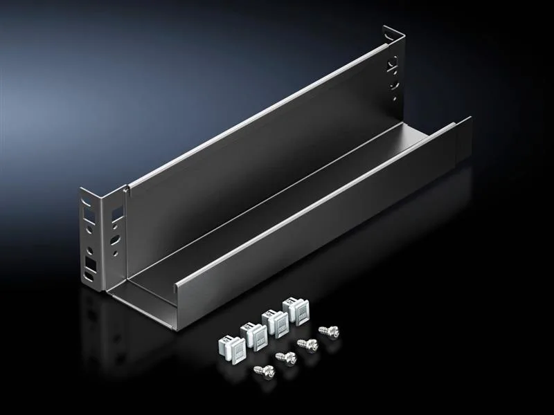 Rittal DK 5302.043 IT cable tray, depth-variable, 350 – 550 mm, sheet steel, zinc-plated, RAL 9005