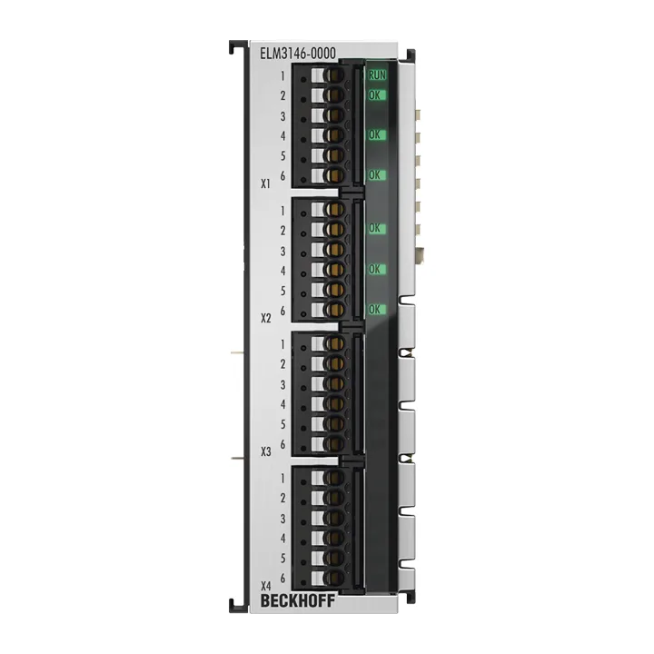 Beckhoff ELM3146-0000 EtherCAT Terminal, 6-channel analog input, multi-function, ±10…±125 V, ±20 mA, 24 bit, 1 ksps
