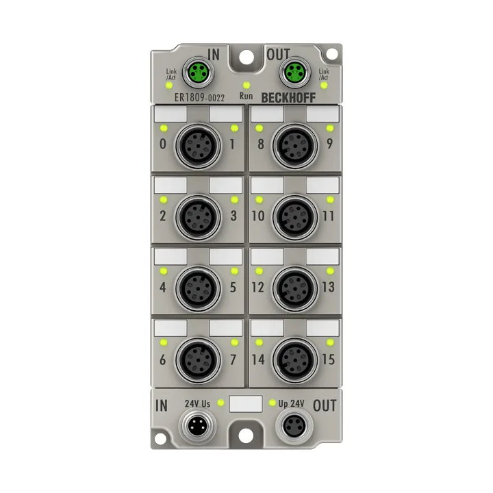 Beckhoff ER1809-0022 EtherCAT Box, 16-channel digital input, 24 V DC, 3 ms, M12, zinc die-cast