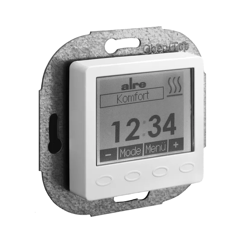 Alre HTRRUu210.021#07/V2 Room/underfloor temperature controller with timer, flush-mounted, cover 50x50mm, pure white, gloss