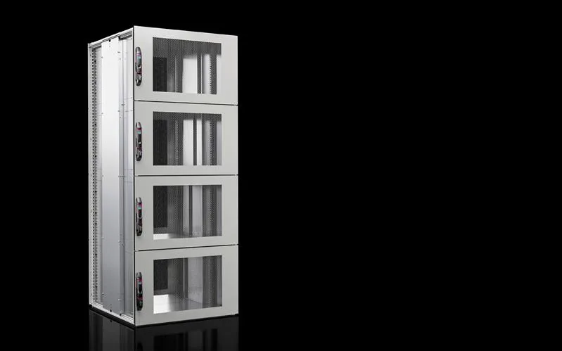 Rittal VX 5316.185 VX IT kompartman rack kabini, havalandırmalı, 4 bölmeli, ön ve arkada 19" montaj dikmeli, 4 x 11 U, GYD: 800x2200x1200 mm, gövde çerçevesi ve panel parçaları: RAL 7035, iç donanımlar: RAL 9005