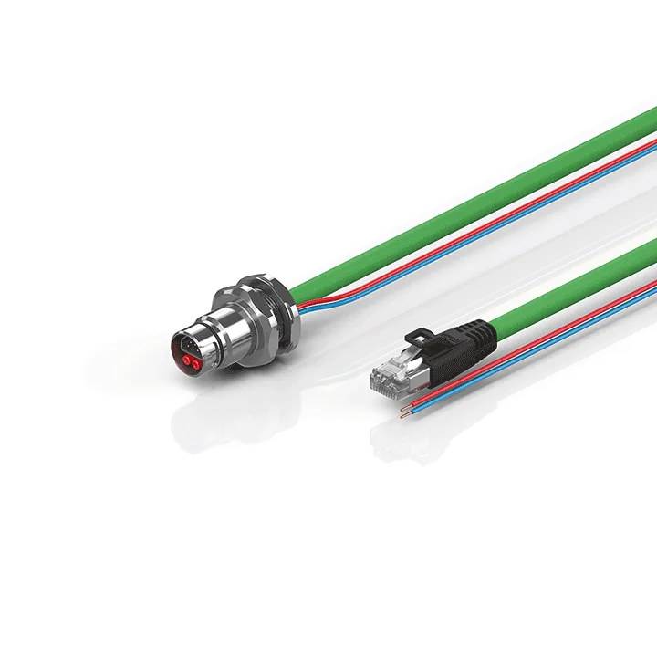 Beckhoff ZK7102-BI00-Axxx B12, ENP cable, PUR, 2 x 075 mm² + (1 x 4 x AWG22), drag chain suitable, key 1 (24 V DC)