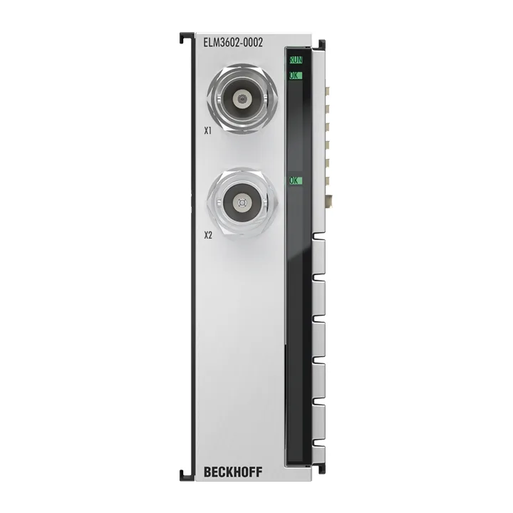 Beckhoff ELM3602-0002 EtherCAT Terminal, 2-channel analog input, IEPE/accelerometer, 24 bit, 50 ksps, BNC