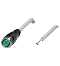 Pepperl+Fuchs V15-GV4A-30M-PUR Female cordset single-ended M12 straight stainless steel 14404, A-coded, 5-pin, PUR cable grey