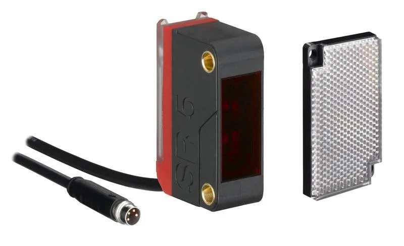 Leuze SET PRK5B/4X-200-M8+TKS40x60.A Set reflektörden yansımalı fotoelektrik sensör kutuplu