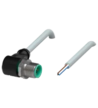 Pepperl+Fuchs V1S-W-2M-PUR Male cordset single-ended M12 angled A-coded, 4-pin, PUR cable grey