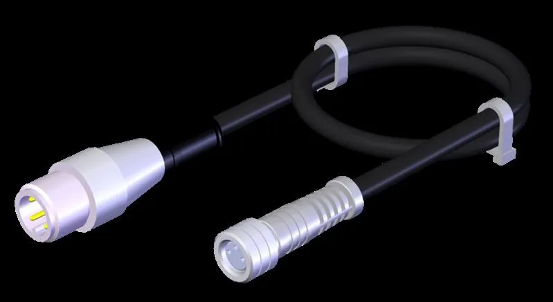 Euchner C-M08F03-02X025PU10,0-M12M04-099167 Connecting cable with 2 plug connectors M8 and M12, 10 m