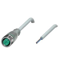 Pepperl+Fuchs V1-G-E2/E3-5M-PUR Female cordset single-ended M12 straight A-coded, LED 4-pin bridged, PUR cable 3-core grey