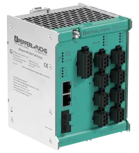 Pepperl+Fuchs ARS12-B2-IC08-2 Ethernet-APL rail field switch with 8 intrinsically safe Ex ic spur ports and spring terminals