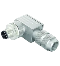 Pepperl+Fuchs V1S-W-ABG-PG9 Male connector M12 angled A-coded 4-pin, for cable diameter 5 - 8 mm, shielded, field-attachable