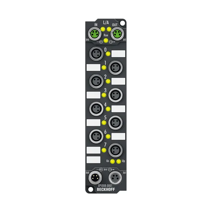 Beckhoff EP1008-0001 EtherCAT Box, 8-channel digital input, 24 V DC, 3 ms, M8