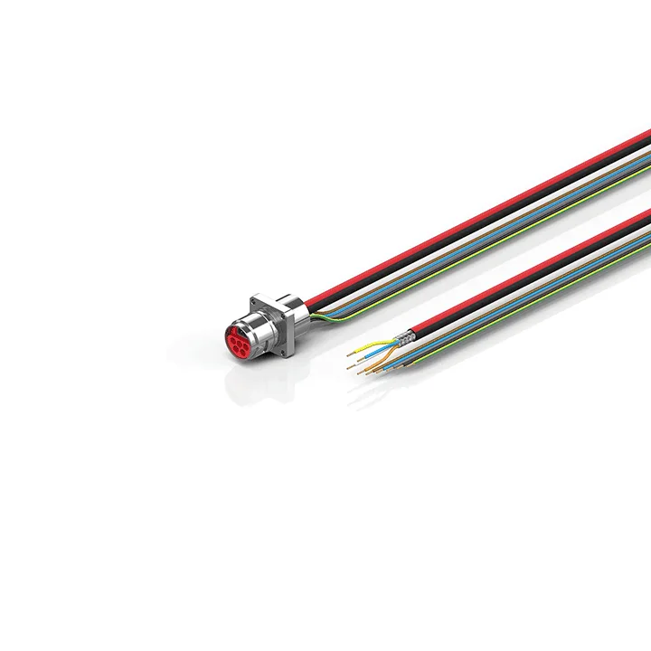 Beckhoff ZK7208-AT12-0xxx B17, ECP cable, PUR, 5 G 15 mm² + (1 x 4 x AWG22), drag chain suitable, key 1 (2 x 24 V DC + PE)