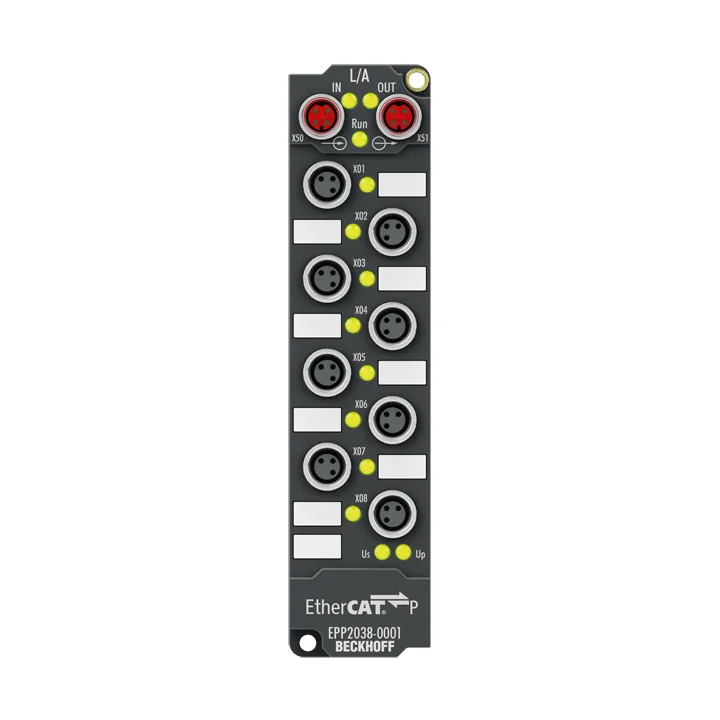 Beckhoff EPP2038-0001 EtherCAT P Box, 8-channel digital output, 24 V DC, 2 A, M8, with diagnostics