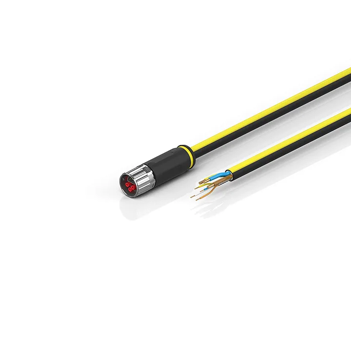 Beckhoff ZK7210-1900-Axxx B17, ENP cable, PUR, 3 G 25 mm² + (1 x 4 x AWG22), drag chain suitable, key 1 (24 V DC)