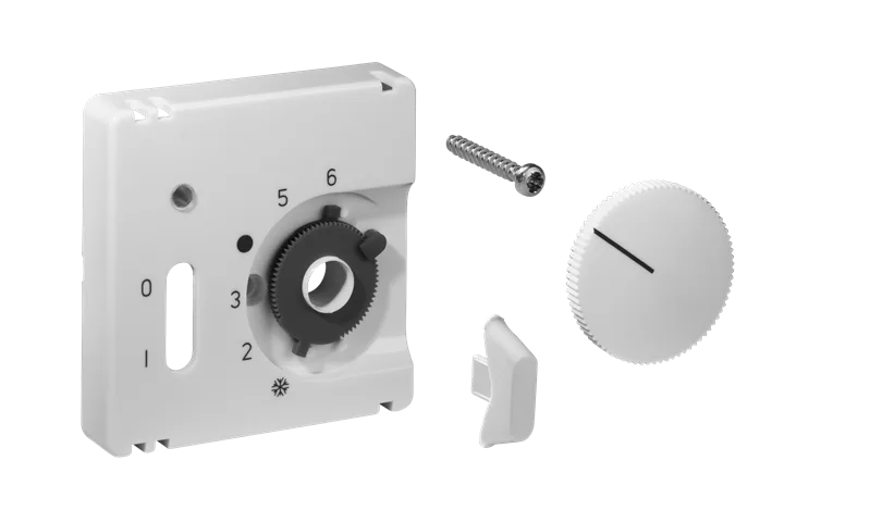 Alre JZ-035.021 Cover set for room thermostat RTBSU-401062 / floor temperature controller RTERU, 50×50, traffic white (RAL9016), matt