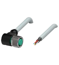 Pepperl+Fuchs V19+90-W-1M-PUR-ABG Female cordset single-ended M12 angled A-coded, 8-pin, PUR cable grey, shielded