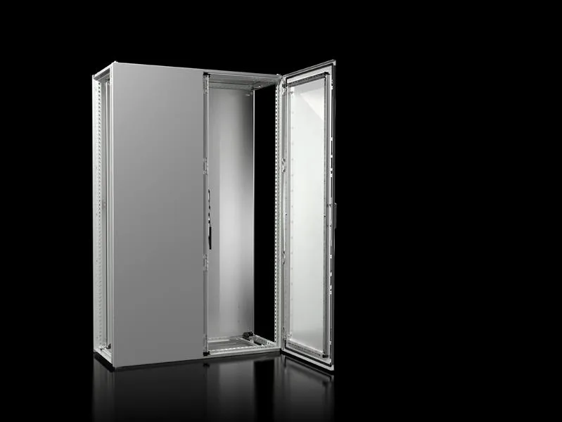 Rittal VX 8080.000 VX Modüler pano sistemi, GYD: 1000x1800x400 mm, çelik sac, montaj plakalı, ön tarafta çift kapılı