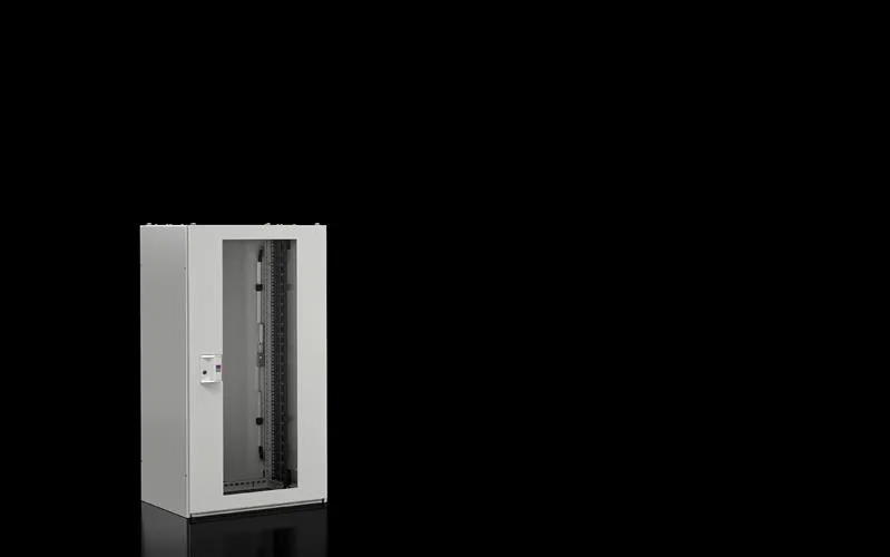 Rittal TX 7888.616 TX CableNet, cam kapılı, tavan plakalı, yan paneller, 19" profil rayları, GYD: 600x1200x600 mm, RAL 7035